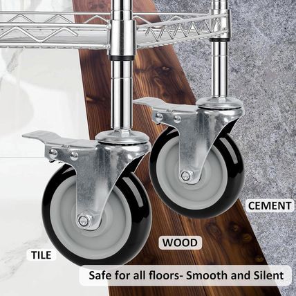 Finnhomy Swivel Caster Wheels 5 Inch Threaded Stem Casters Set of 4 Heavy Duty 1