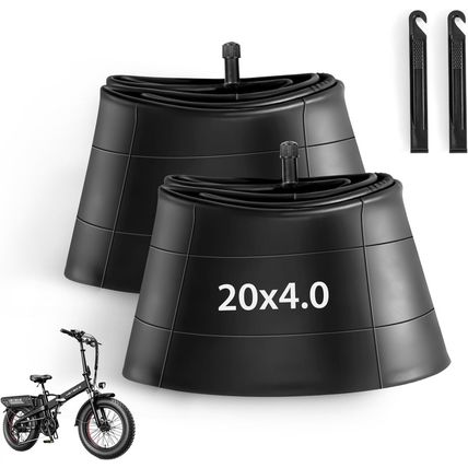 2 Pack 20 X 4.0 Fat Tire Tube Schrader Valve, Puncture Proof Bike Tubes for 20 X