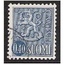 Mi 618: 40 p. blue Definitive Stamp: Arms of Finland.