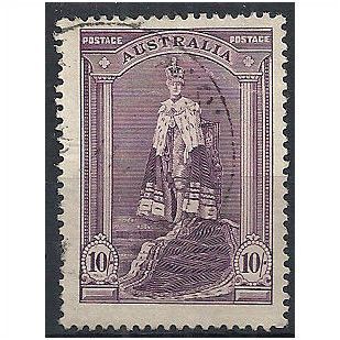 Australia 1948 SG177a 1-/- Dull Purple Robes Thin paper Very Fine Used . .