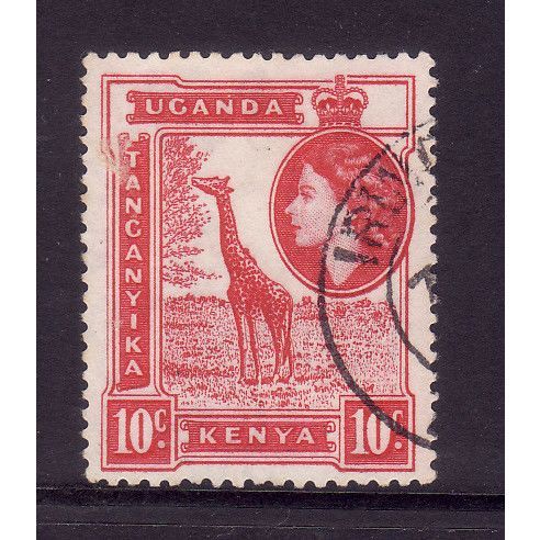 KENYA UGANDA AND TANGANYIKA 1954 SG168 10c GIRAFFE FINE USED
