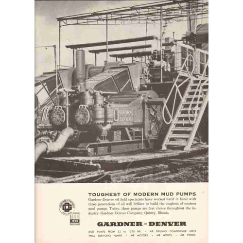 gardner-denver company 1959 toughest modern mud pumps oil vintage ad