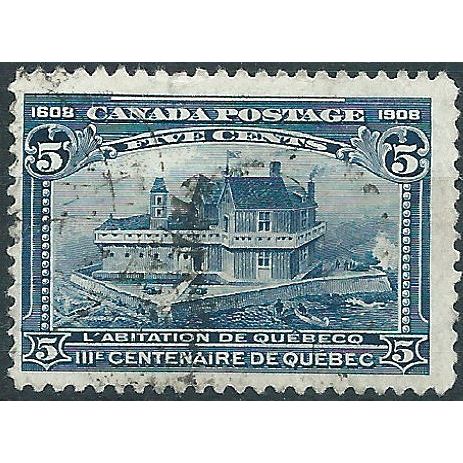 Canada 1908 SG191 5c Indigo Quebec Tercentennary Fine Used....