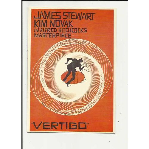 VERTIGO (Hitchcock) James Stewart, Kim Novak Poster Art Postcard by Zreik (N)