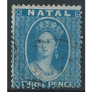 Natal 1859 SG10 3d Blue Fine/Very Fine Used . ..