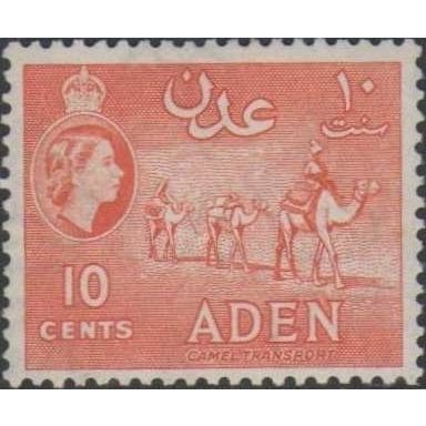 Aden QEII 1953 10c Orange Mounted Mint MM SG 50 postage stamp camel transport