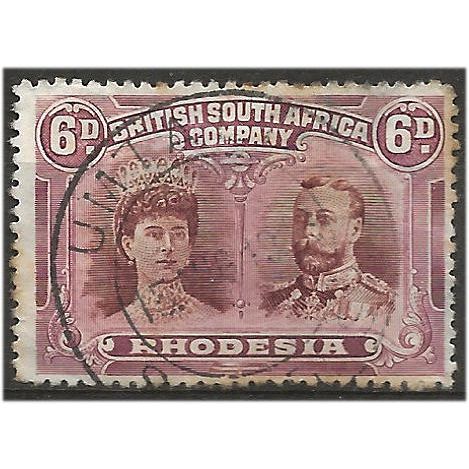 Rhodesia 1910 SG145 6d Brown & Purple Fine Used . ..