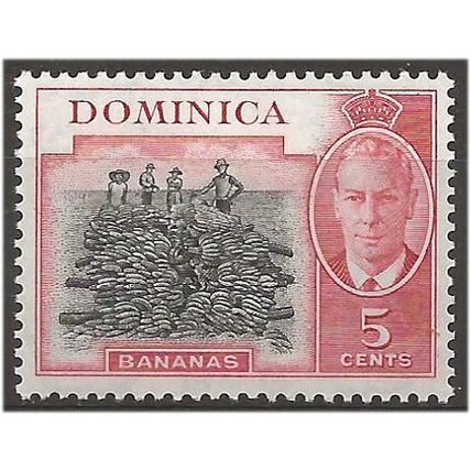 Dominica 1951 SG125 5c Black & Carmine Mounted Mint . .. .