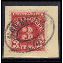 Used J72 3c Postage Due San Mateo, CA. E0155