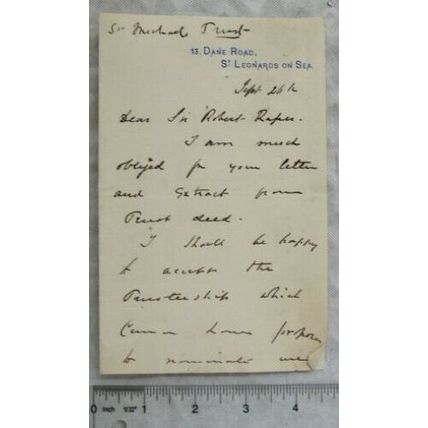 Vintage: letter St. Michaels Trust, St. Leonards on Sea