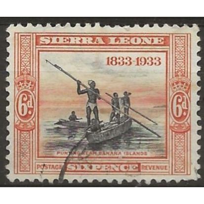 Sierra Leone 1933 SG175 6d Black & Brown-Orange Fine Used . ..