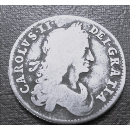 1663 Charles II Silver Shilling first bust Very RARE Transposed Shields