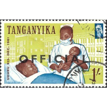 TANGANYIKA, Nurse, Official, yellow 1961, 1/-