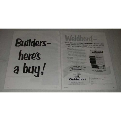 1954 United States Plywood Weldwood Hardwood Plywood Ad