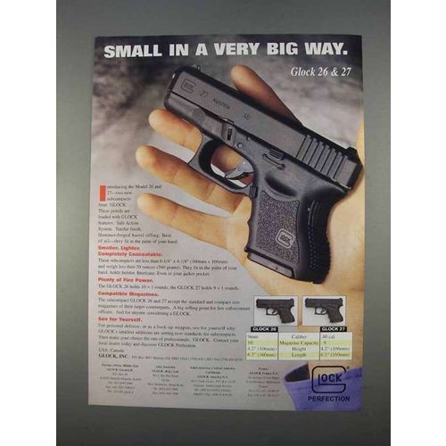 1996 Glock Model 26 and Model 27 Pistol Ad - Big Way