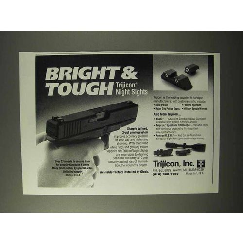 1995 Trijicon Sights Ad - Bright & Tough