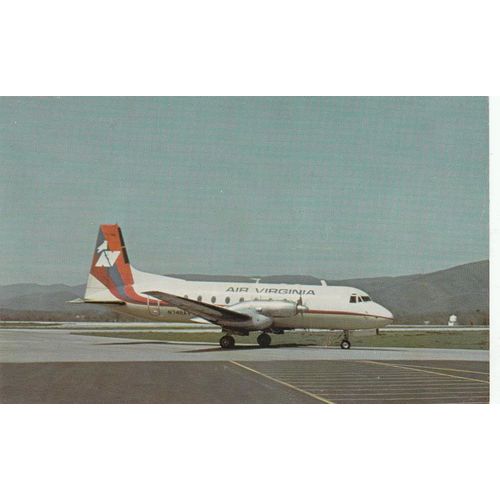 Air Virginia British Aerospace HS 748 Civil Aviation Postcard (A25205)