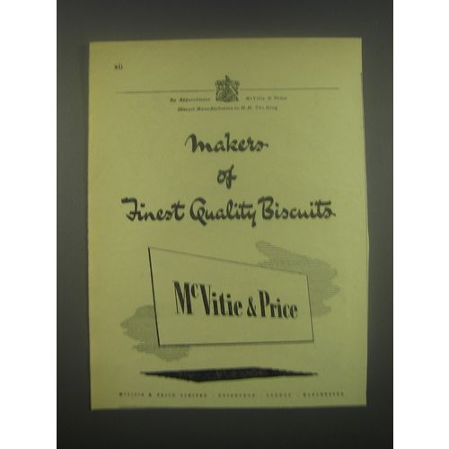 1949 McVitie & Price Biscuits Ad - Makers of finest quality biscuits