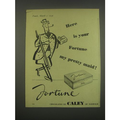 1949 Caley Fortune Chocolates Ad - my pretty maid!