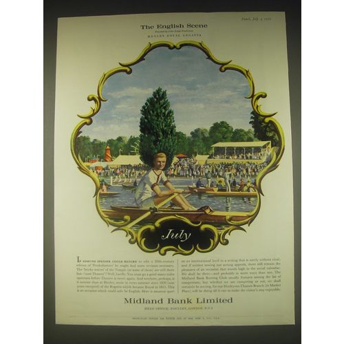 1962 Midland Bank Ad - John Leigh Pemberton Henley Royal Regatta