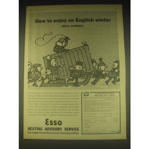 1962 Esso Heating Advisory Service Ad - How to enjoy an English winter