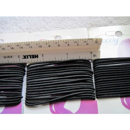 18 Thin Black Goody Classics Nona Ponytailer Hair Bands With Metal Elastics Aged