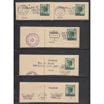 Germany 1938, 8 Stationary & Postcard corners w/Mi #662 & 1 Austria Mi #568