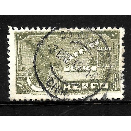 MEXICO 1934 30c OLIVE PEGASUS SG 577 FINE USED#