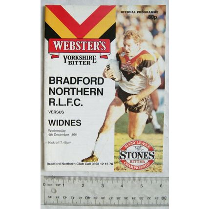 1991 programme Bradford Northern v. Widnes