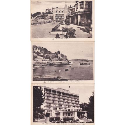 Dinard Le Bric A Brac Boats Baineum Gallie Hotel 3x Old Postcard s