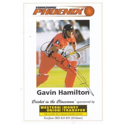 Gavin Hamilton Yorkshire Phoenix Team Hand Signed Cricket Photo