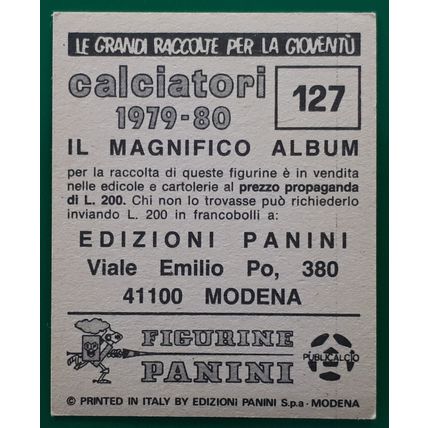 Panini Calcio 1979/80 Carlo Muraro Inter Milan Sticker #127