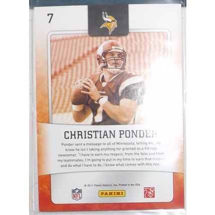 2011 Panini Score CHRISTIAN PONDER (Vikings) Hot Rookies Card #7
