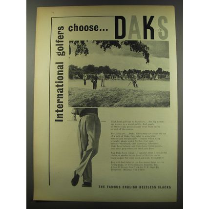 1956 Daks Slacks Ad - International golfers choose