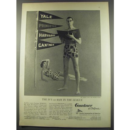 1956 Gantner Wikies Swimsuit Advertisement - Russell Nype - The Ivy-est Man