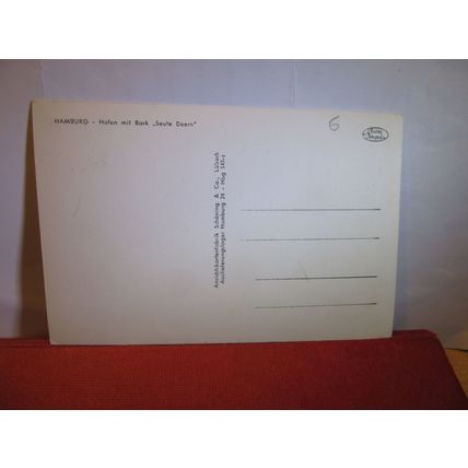 HAFEN MIT BARK 'SEUTE DEERN', HAMBURG, GERMANY unused postcard RP #