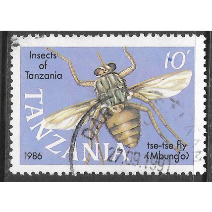 TANZANIA 1986 INSECTS TSE-TSE FLY 10/- DATED COPY USED