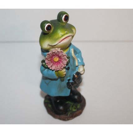 Frog Garden Statue 5.5in Tall Mini Outdoor Figurine Garden Decor Anamorphic
