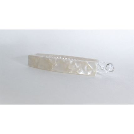 Shimmering pearly white marbled banana hair claw clamp clip