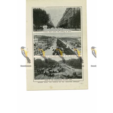 Buenos Aires, Argentina, 3 Scenes, Book Illustration (Print), 1909