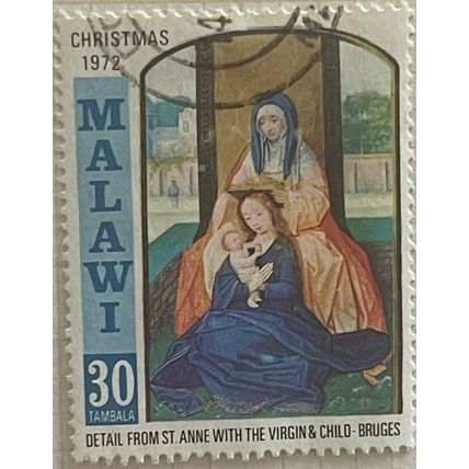 Malawi QEII 1972 Xmas 30t virgin child st Anne Used SG 427 Stamp