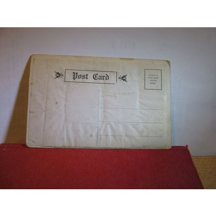 HOME MADE USA CHRISTMAS unused antique postcard with photoraph Father Daughter =