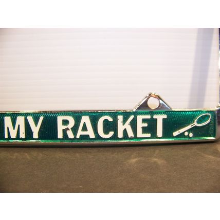 Vintage Tennis is My Racket License Plate Frame 1980 TCC