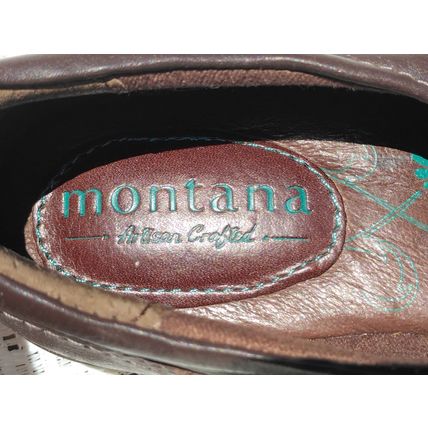 Montana Artisan Crafted Womens Flat Shoes Brown 6.5 Leather Round Toe Slip On