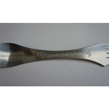 SPOONING LEADS TO FORKING PERSONALISED ENGRAVED SPORK LOVER VALENTINES FUN GIFT