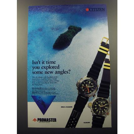 1992 Citizen Analog Aqualand and Aqualand Watches Advertisement