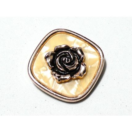 VINTAGE Square Rose Gold Western Germany Faux Mother of Pearl Rose SCARF CLIP