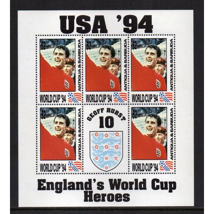 Antigua - 1993 - England's World Cup Heroes (Geoff Hurst) Souvenir Sheet, MNH