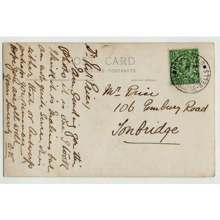 Malines Interior of St. Rumbold's Cathedral + D/Ring ROTHERFIELD Postmark c1912