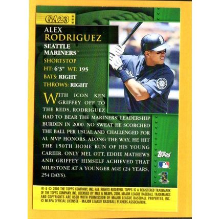 Alex Rodriguez #GA23 2001 Topps Golden Anniversary